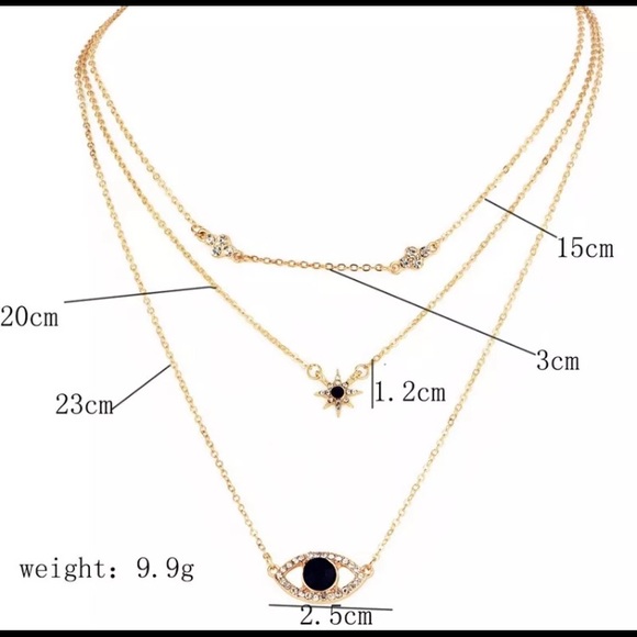Golden Multilayer Evil Eye Necklace - Picture 2 of 5